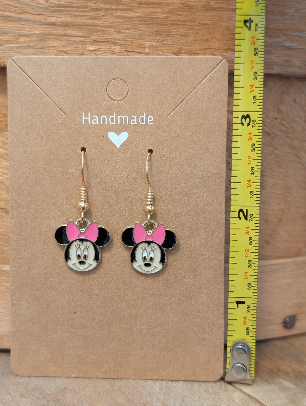 Disney's Minnie Mouse Enamel Metal Earrings NEW